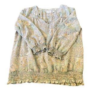 New York and Company sheer top. Pastel paisley. Size small